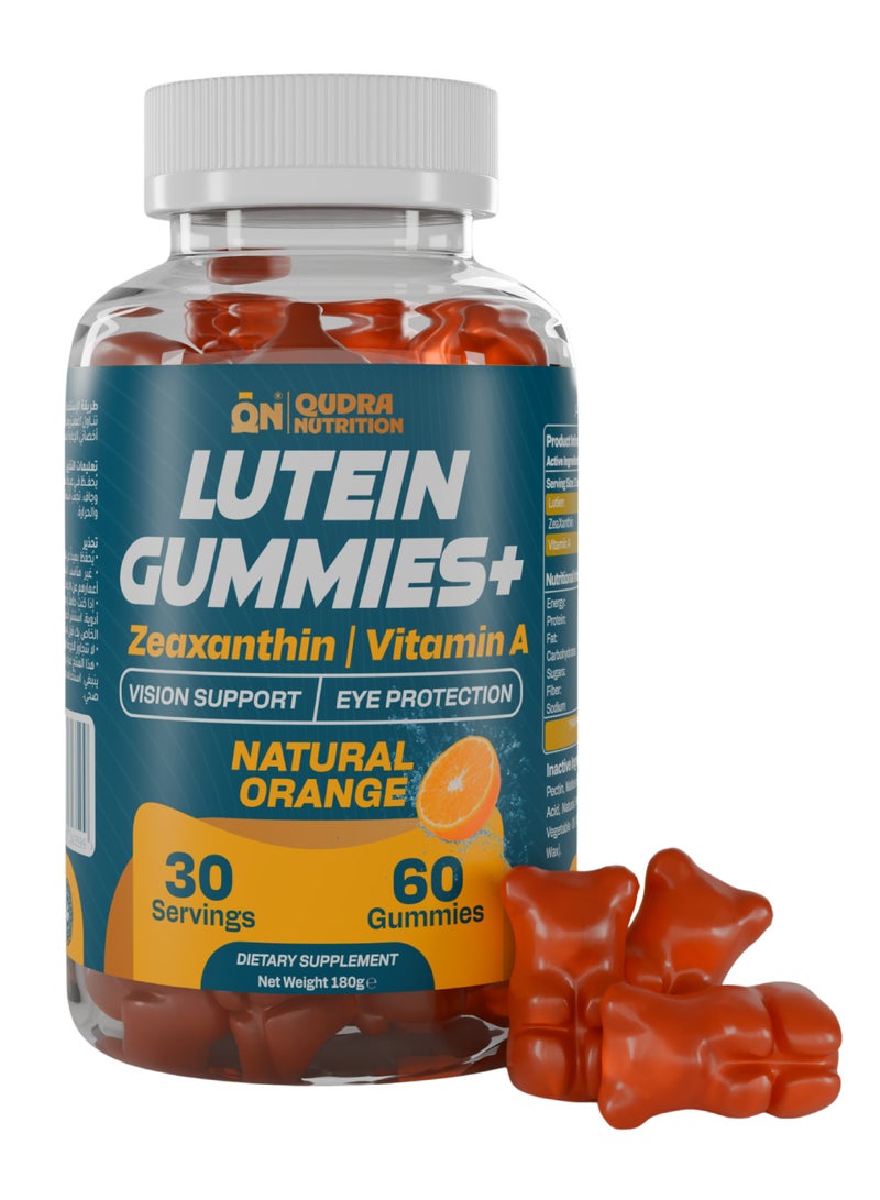 Qudra Nutrition Lutein 12 mg + Zeaxanthin 2.4 mg Gummies with Vitamin A 800 mcg RAE | Advanced Eye Health & Vision Support | Blue Light Protection | Delicious Daily Vision Gummies - Image 1